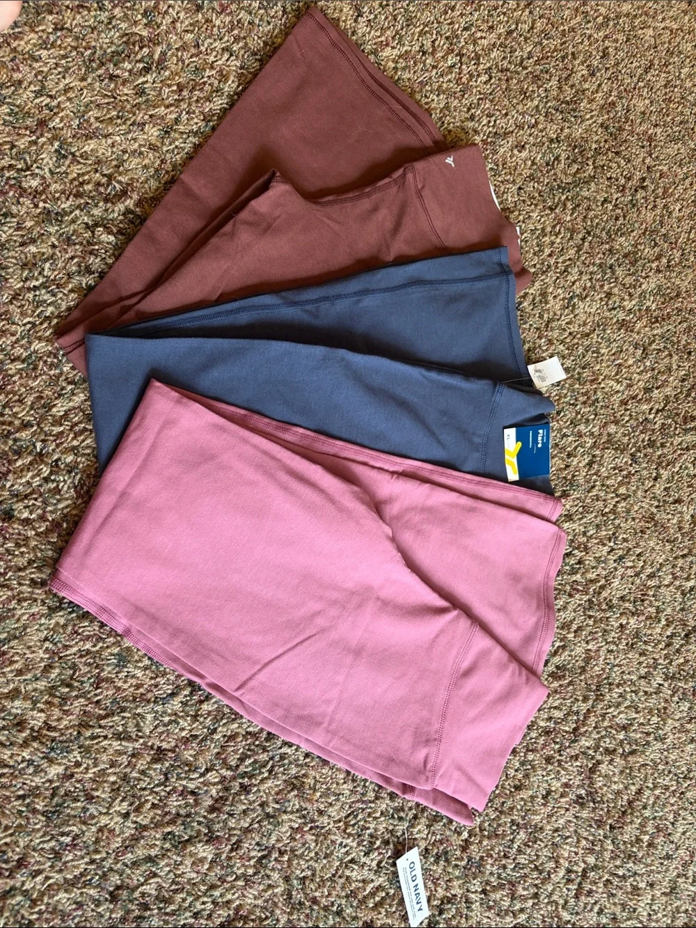 Old Navy XL Girls' Flare Leggings Trio - Pink, Blue, Brown